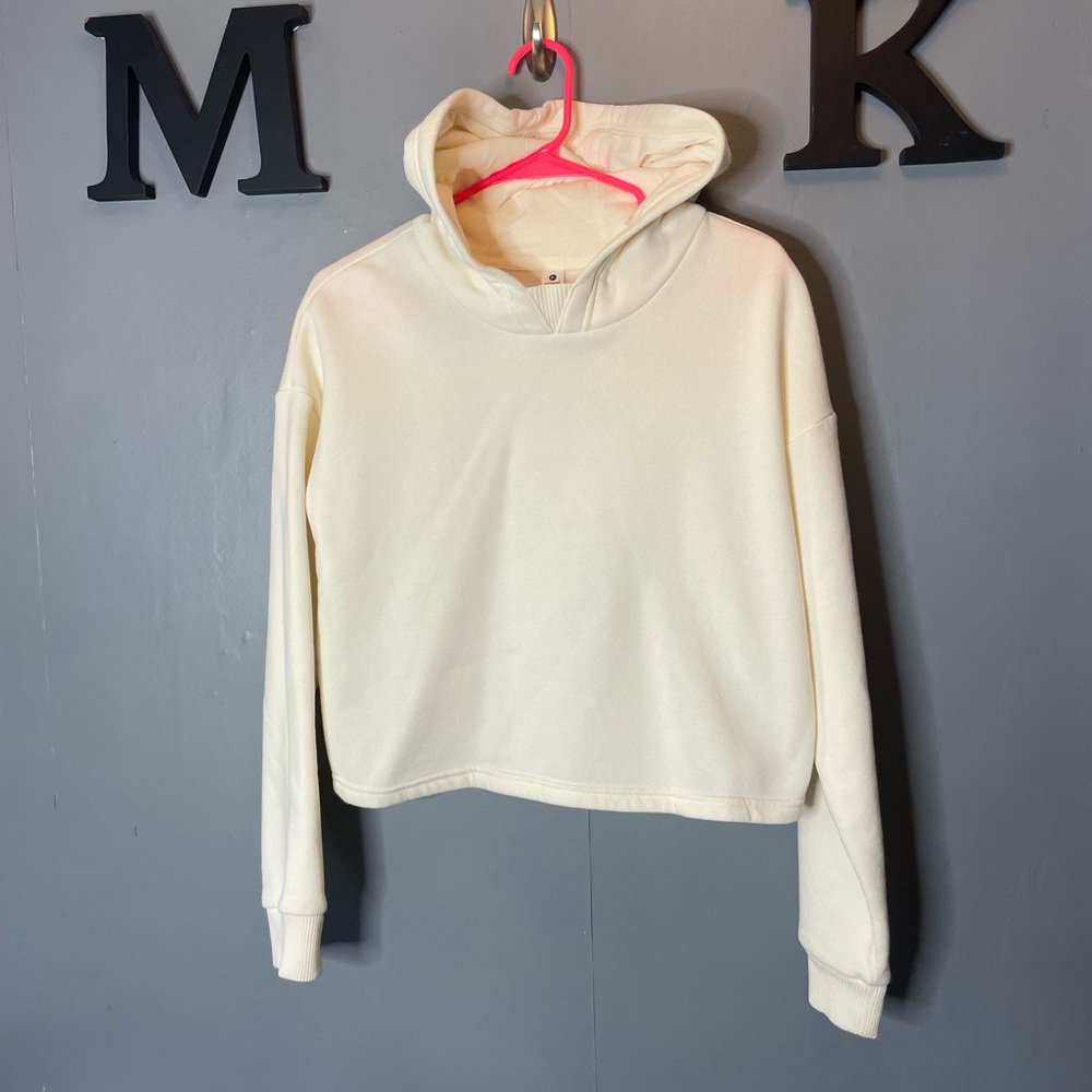 90 degrees Cream Cropped‎ Hoodie size medium
